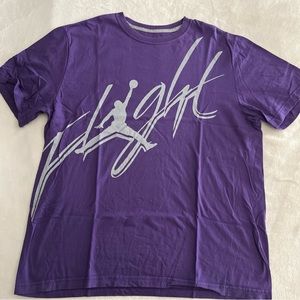 Air Jordan Shirt Adult XL Purple Flight Club Jumpman Script Men's Large Used